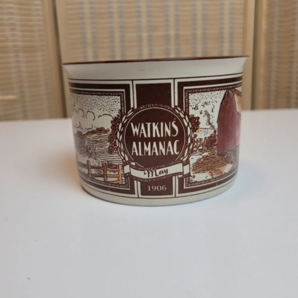 Vintage Watkins May 1906 Almanac Ceramic Soup Bowl